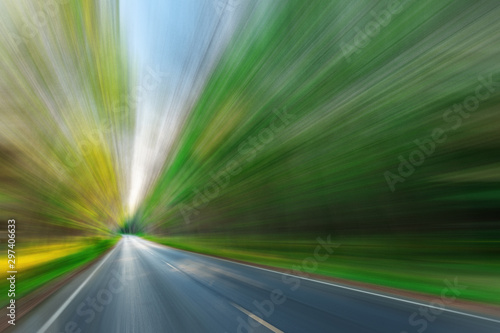 фотографія Blurred asphalt road blurred blue sky