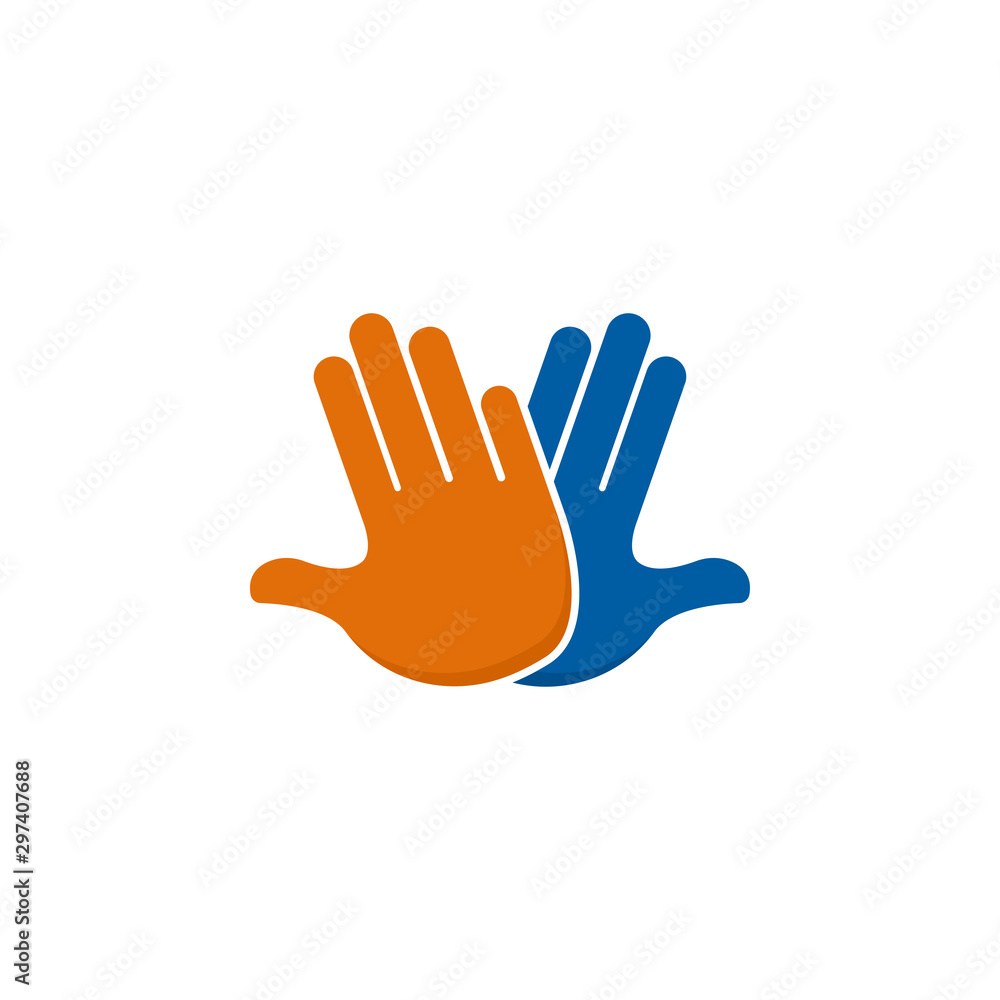Fototapeta premium High five flat icon on white background