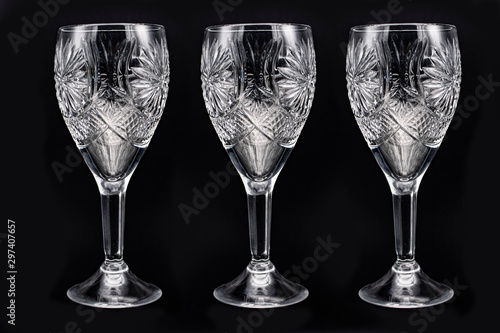 Crystal glass on black background