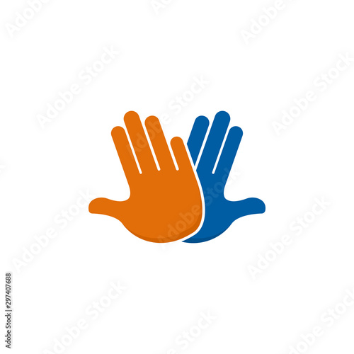 High five flat icon on white background