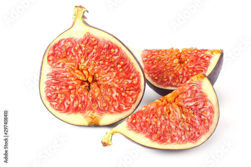 slice of fig isolated on white background