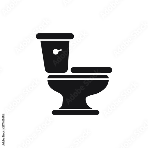 WC icon or toilet symbol isolated on white background. Vector illustration