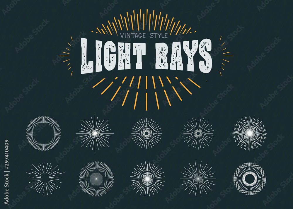 Set of Retro Sunburst
