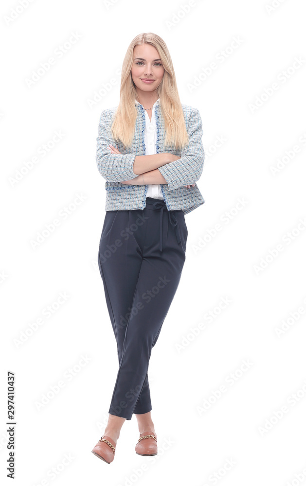 confident young business woman. isolated on light background confident young business woman. isolated on light background