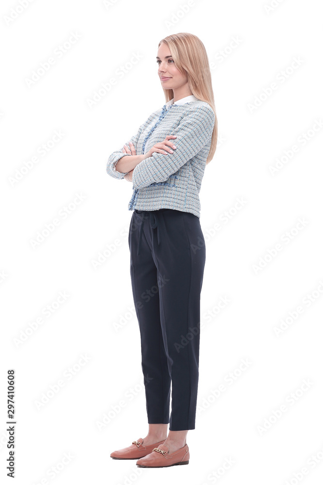 confident young business woman. isolated on light background confident young business woman. isolated on light background