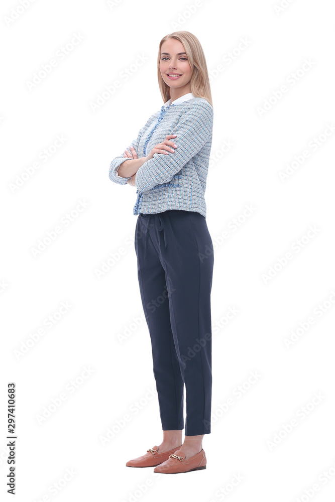 confident young business woman. isolated on light background confident young business woman. isolated on light background