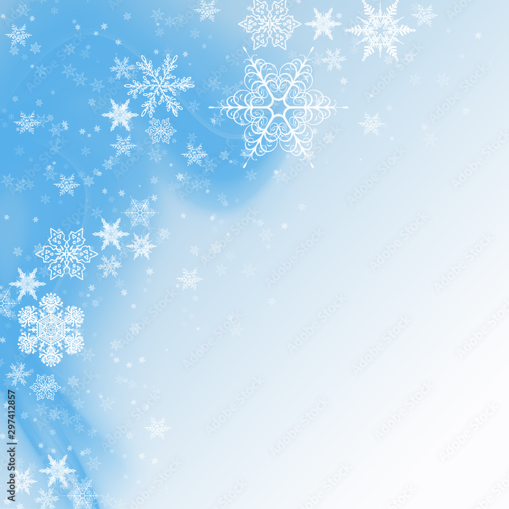 Blue Winter Background with snowflakes for your own creations Blue Winter Background with snowflakes for your own creations