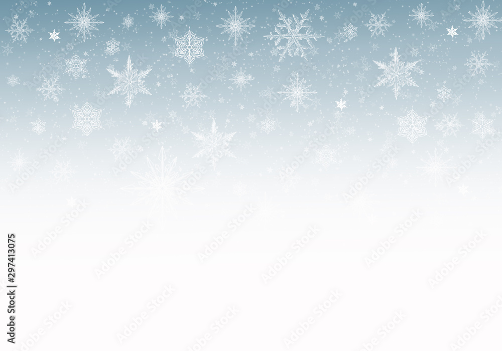 Blue Winter Background with snowflakes for your own creations