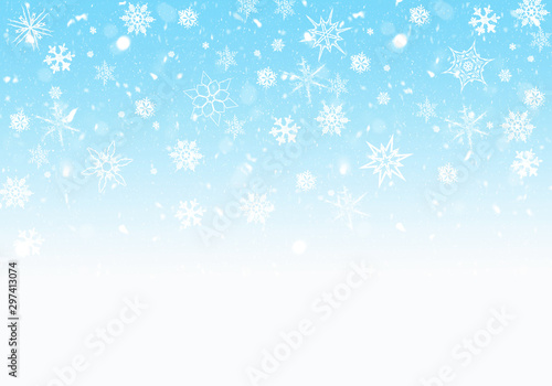 Fototapeta Naklejka Na Ścianę i Meble -  Blue Winter Background with snowflakes for your own creations