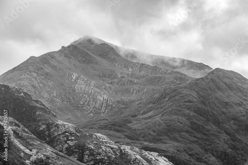 black and white mountain