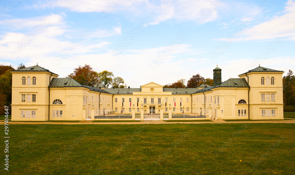  State chateau Kynzvart is situated in small city Lazne Kynzvart (Bad Königswart) near the famous czech spa town Marianske Lazne (Marienbad) - Czech Republic 