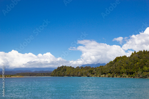 View of Okarito lagoon, West coast of south island of New Zealand © Tomtsya