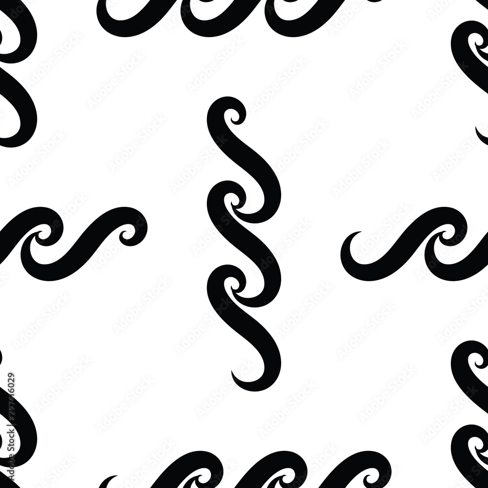 Fototapeta premium Wave seamless vector pattern or monochrome modern background