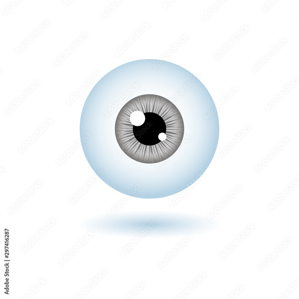 Funny Halloween greeting card monster Grey eyes. Vector isolated illustration on white background with shadow Funny Halloween greeting card monster Grey eyes. Vector isolated illustration on white background with shadow