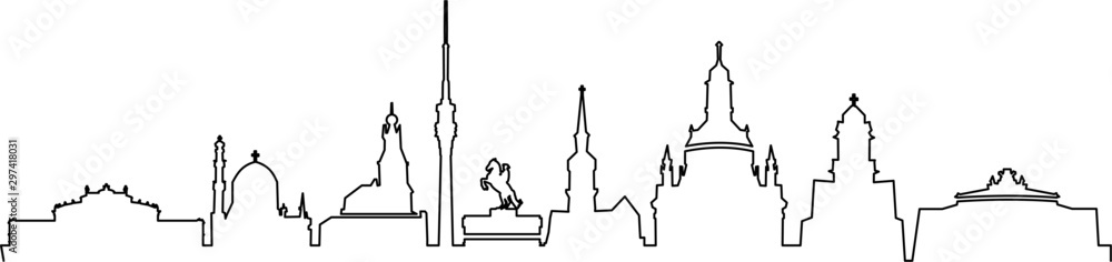 Dresden City Skyline Cityscape Vector