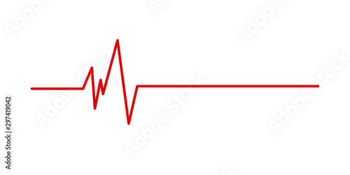 Red Heartbeat line isolated on white background. Heartbeat icon. 