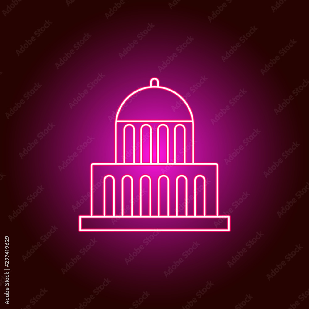 American, landmark, building, icon. Modern American USA vector icon - neon vector. Can be used for web, mobile