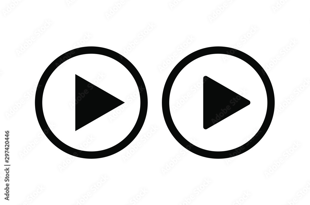 Play icon isolated button or video player sign. Web media symbol. Multimedia interface. Play icon isolated button or video player sign. Web media symbol. Multimedia interface.