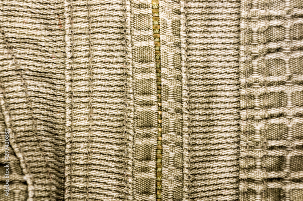 clothing items stonewashed cotton fabric texture with seams, clasps, buttons and rivets, macro clothing items stonewashed cotton fabric texture with seams, clasps, buttons and rivets, macro