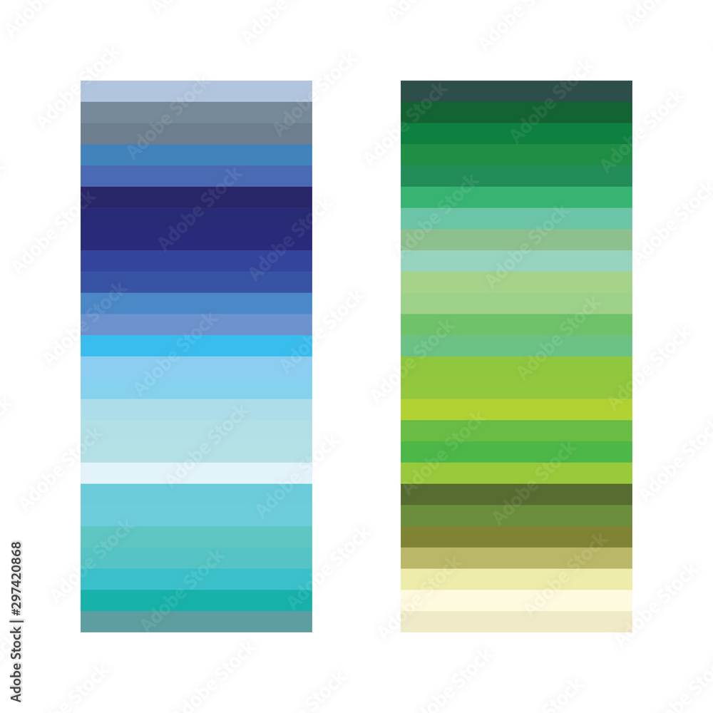 Blue and green color palette vector illustration