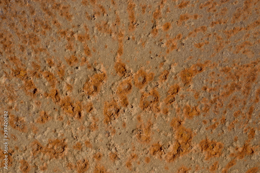 Image of a metal plate covered with rust as background