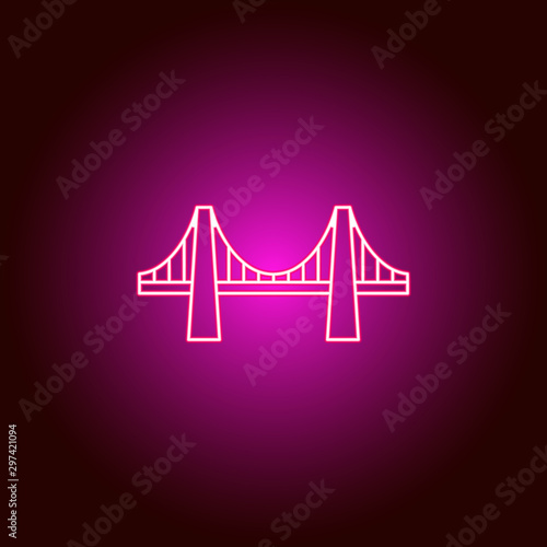 American, bridge, icon. Modern American USA vector icon - neon vector. Can be used for web, mobile