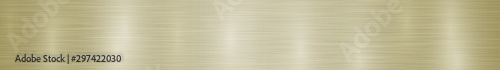 Abstract horizontal metal banner or background with glares in light golden colors