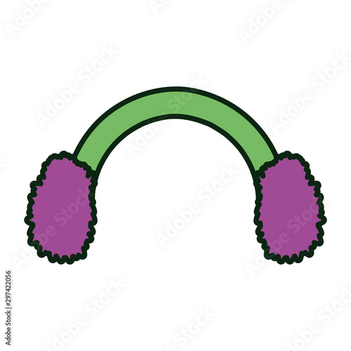 green and purple ear muffs accessory