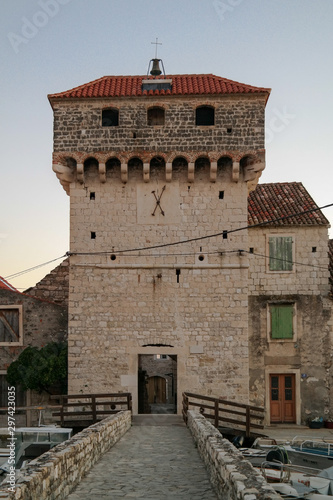 Medieval castle with stone walls. Kastilac in Kastel Gomilica, Croatia photo