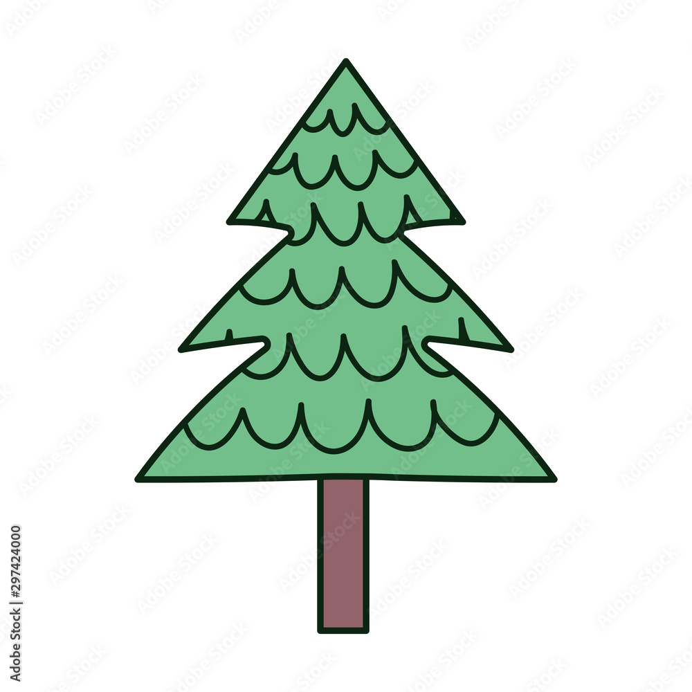 pine tree with snow decoration merry christmas icon