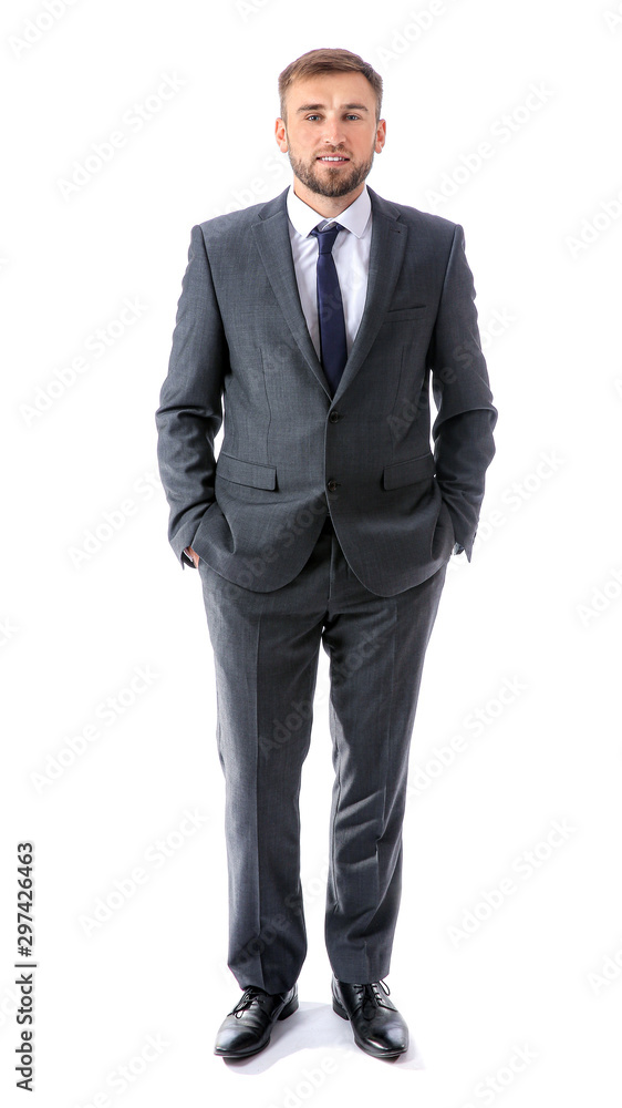Portrait of handsome businessman on white background Portrait of handsome businessman on white background