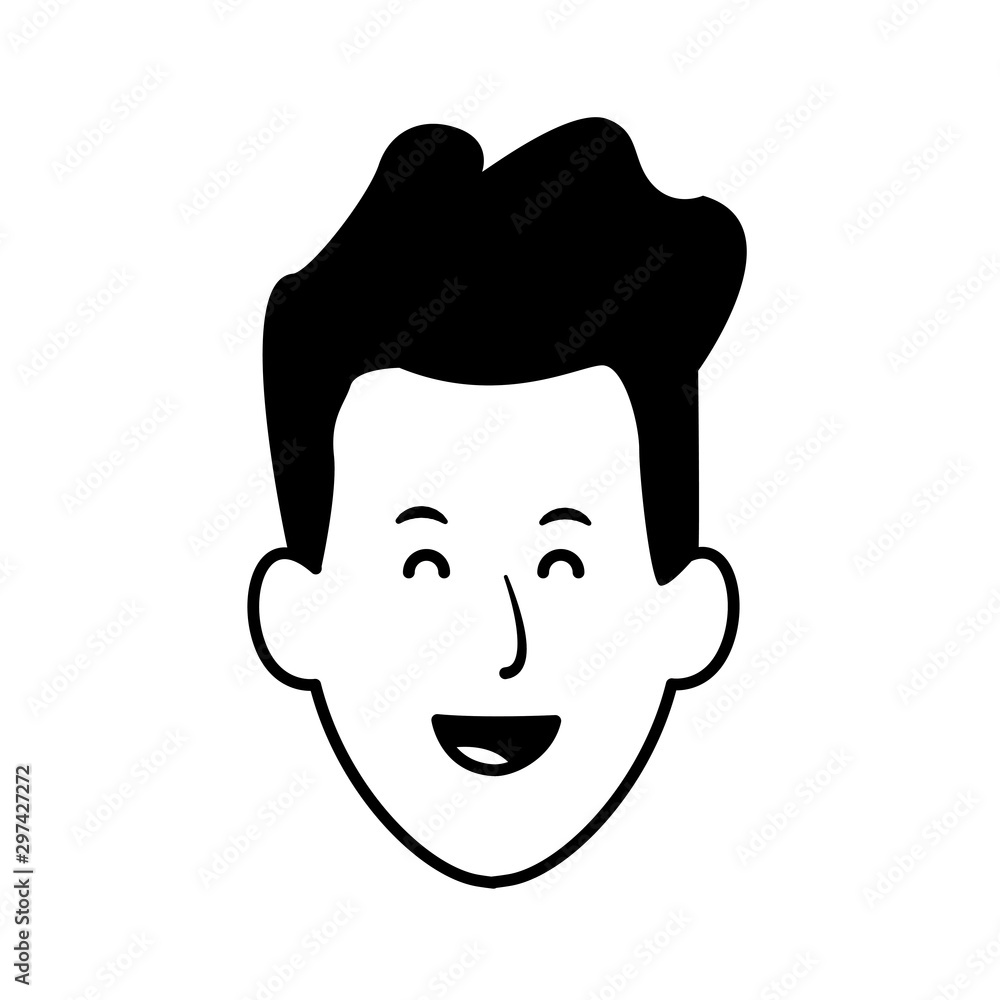 happy young man icon, flat design happy young man icon, flat design