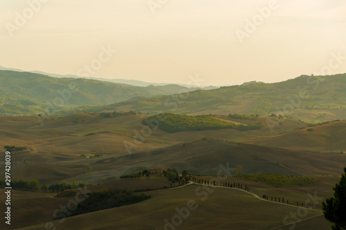 View from Pienza town on Val d'Orcia valley.