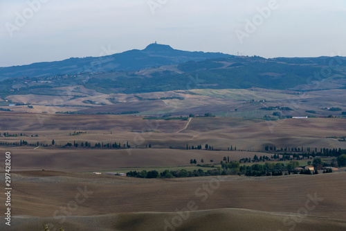 View from Pienza town on Val d'Orcia valley.