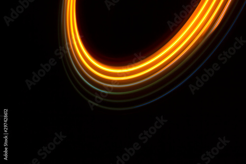 yellow light circles on a black background