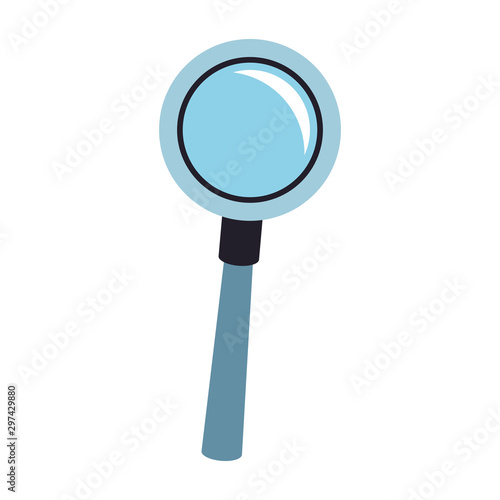 magnifying glass icon, flat design