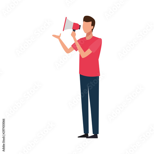 avatar man with megaphone icon