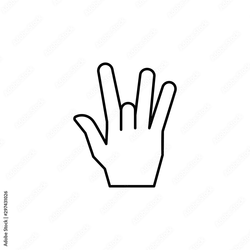 Gesture hand fingers icon. Simple line, outline vector of hand icons for ui and ux, website or mobile application