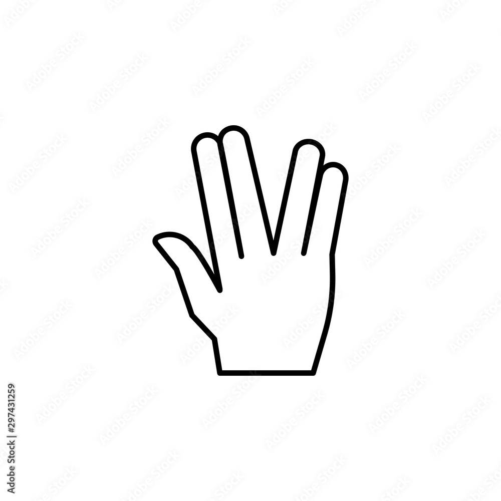 Hand fingers gesture icon. Simple line, outline vector of hand icons for ui and ux, website or mobile application