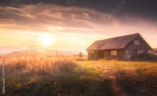 house in sunset