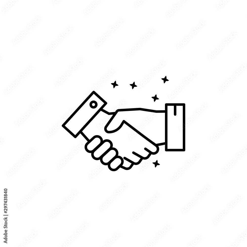 Hand teamwork partnership. Simple line, outline vector of motivation icons for ui and ux, website or mobile application Hand teamwork partnership. Simple line, outline vector of motivation icons for ui and ux, website or mobile application