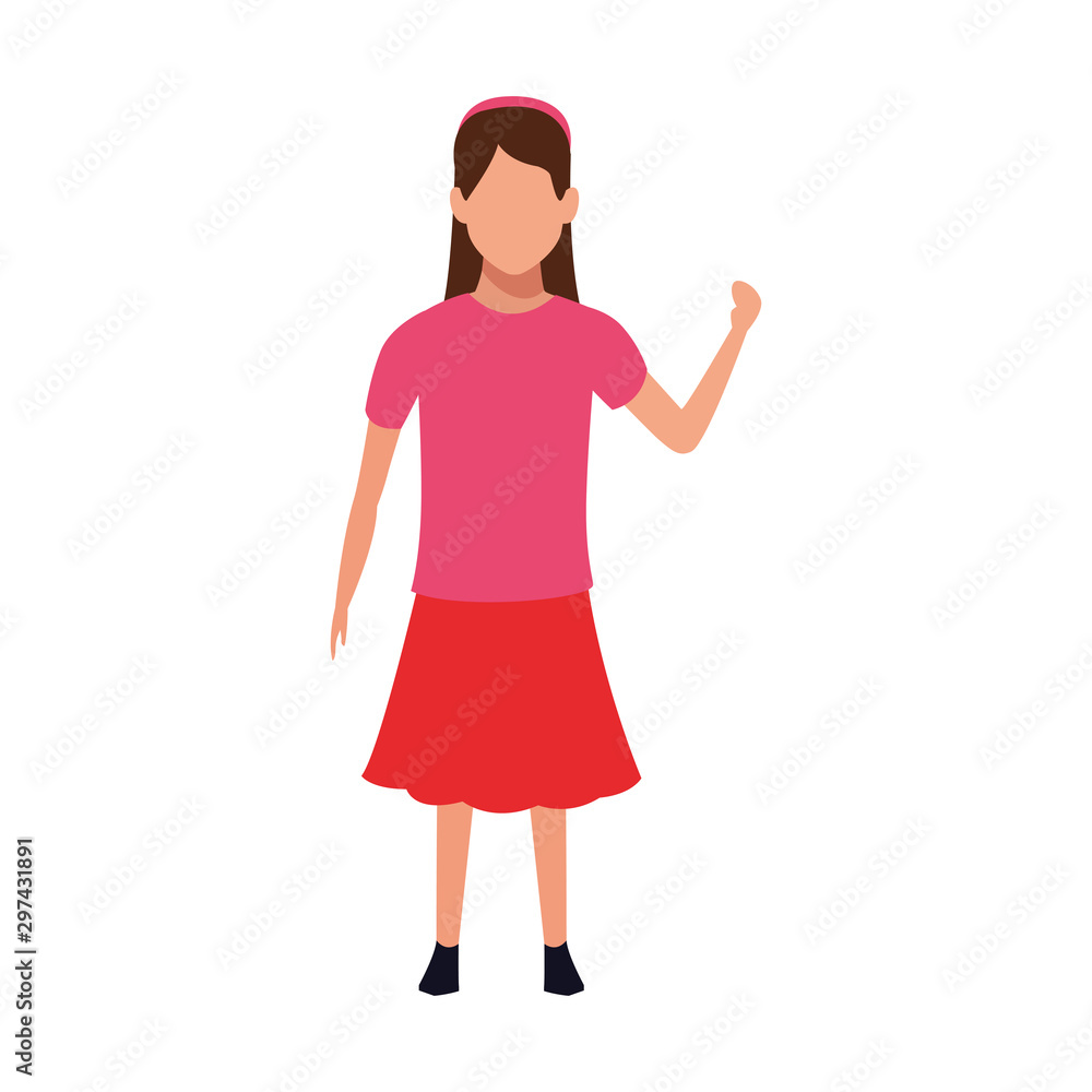 avatar girl wearing casual clothes, flat design avatar girl wearing casual clothes, flat design