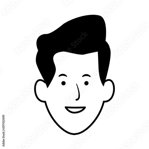 cartoon man smiling face icon