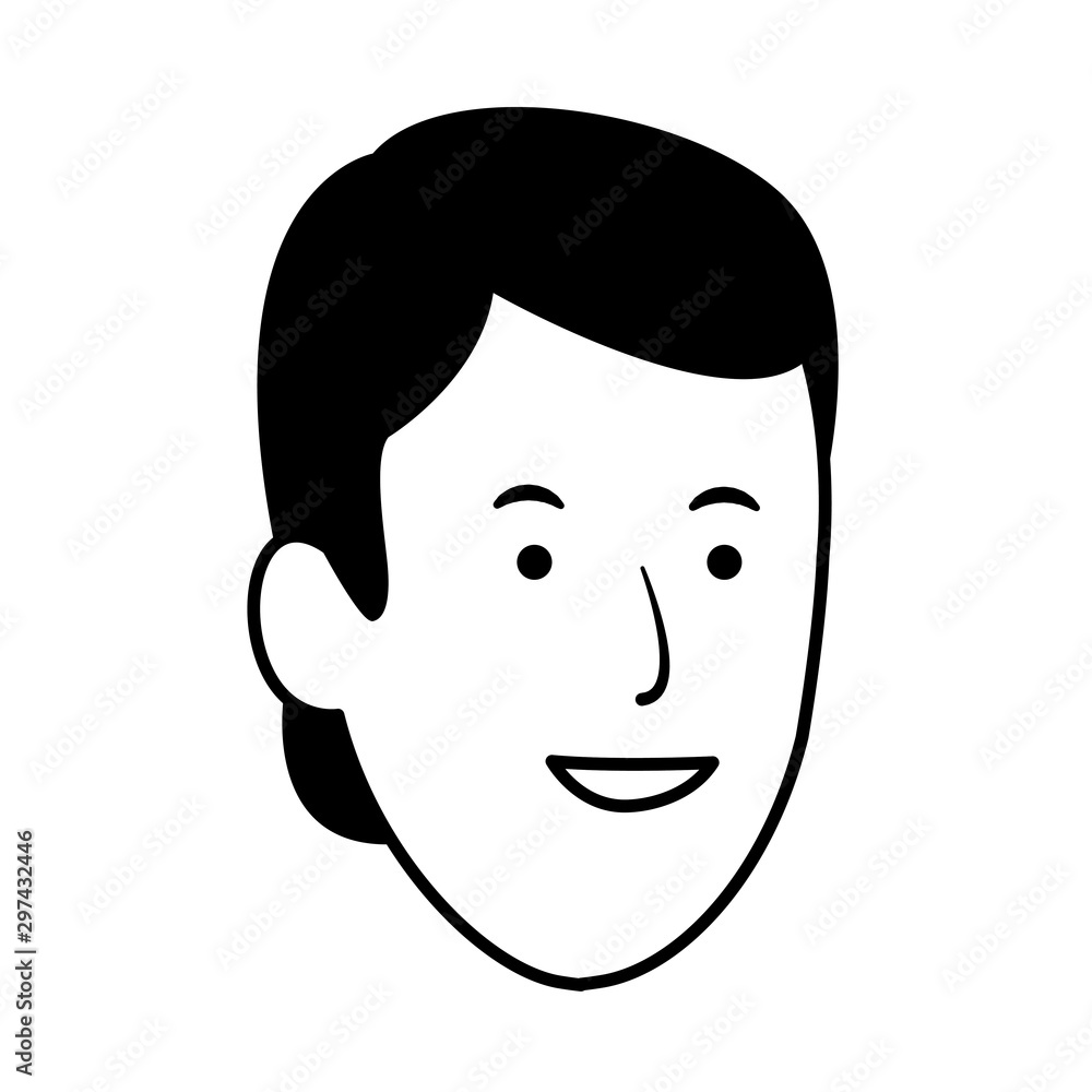 Cartoon man smiling icon, flat design Cartoon man smiling icon, flat design
