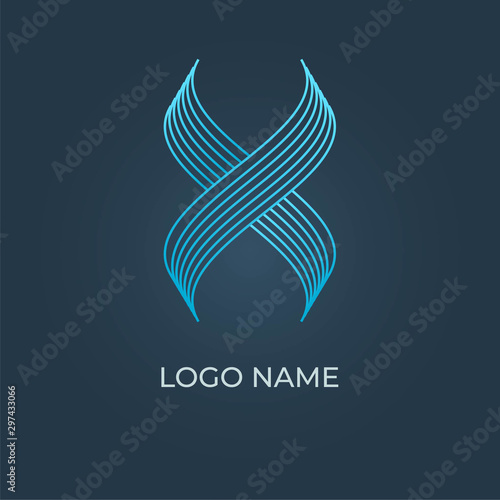 Letter X logo isolated. Alphabet vector image