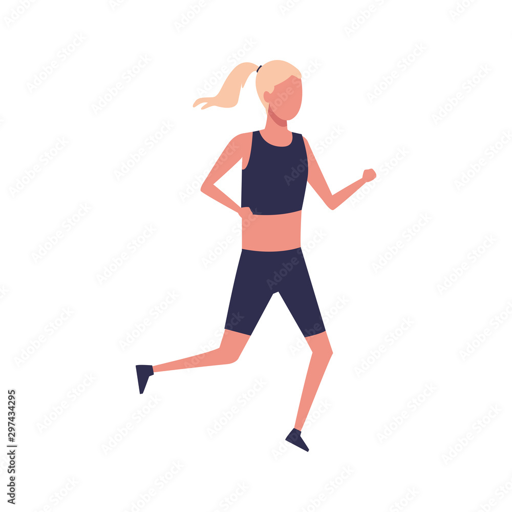 avatar woman with sport clothes running avatar woman with sport clothes running