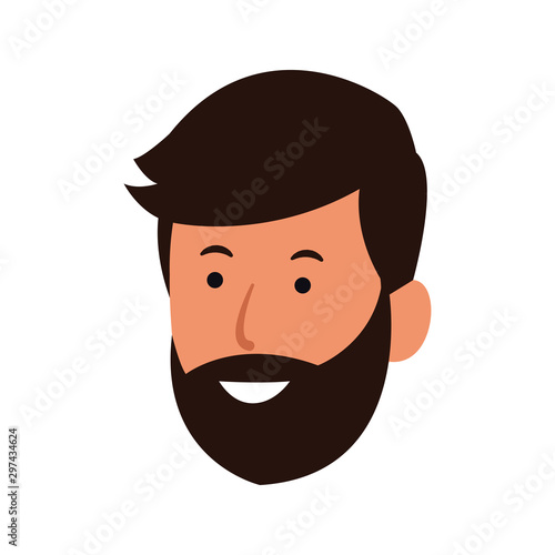 happy man with beard icon