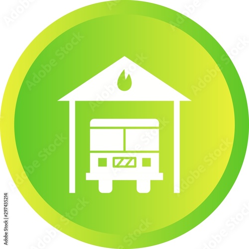 Beautiful Fire station Vector Glyph Icon