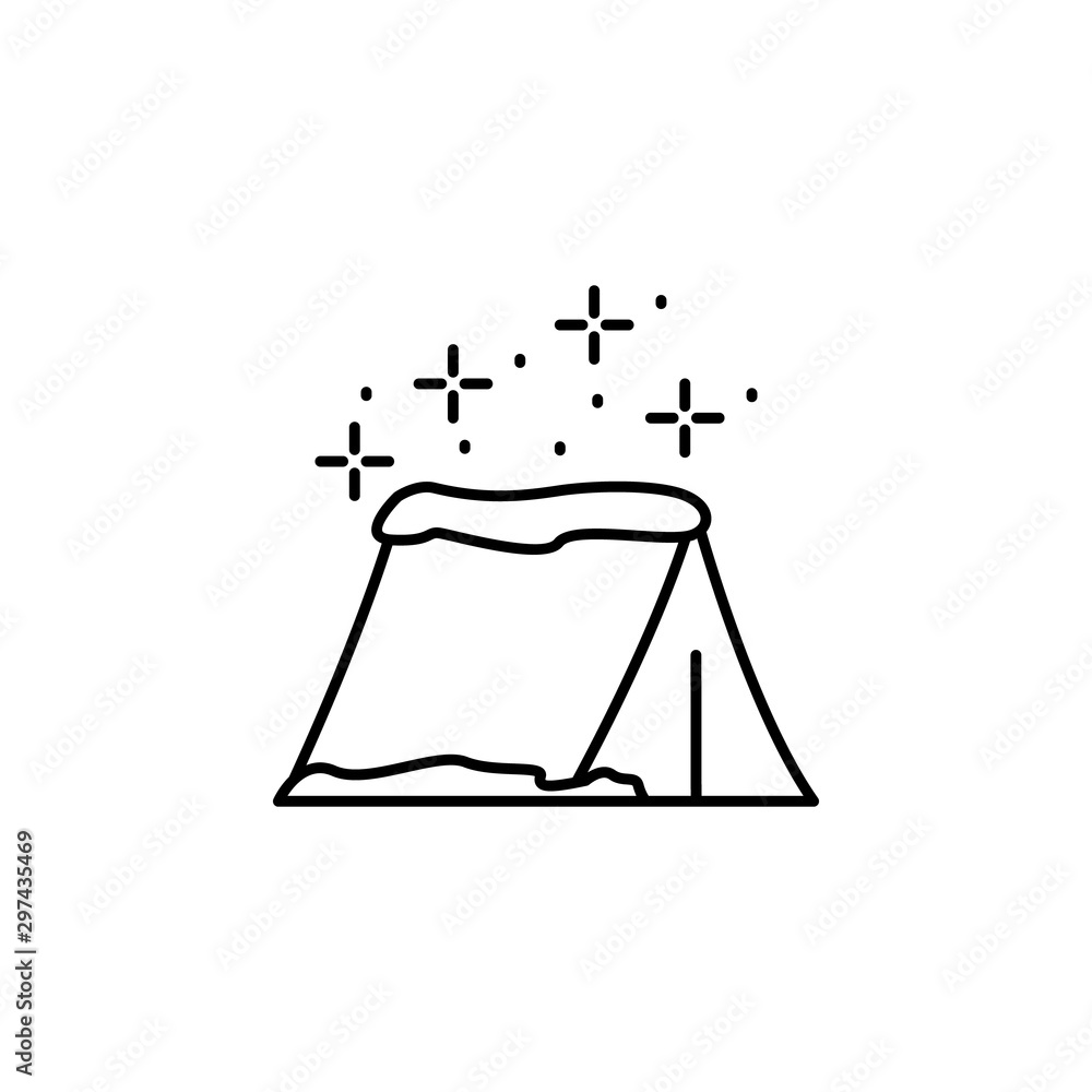 Tent snow icon. Simple line, outline vector of winter vacation icons for ui and ux, website or mobile application Tent snow icon. Simple line, outline vector of winter vacation icons for ui and ux, website or mobile application