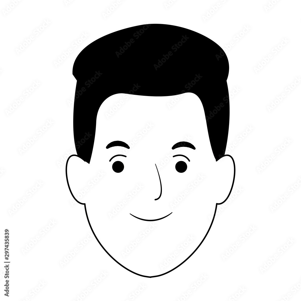 smiling man cartoon icon, flat design smiling man cartoon icon, flat design